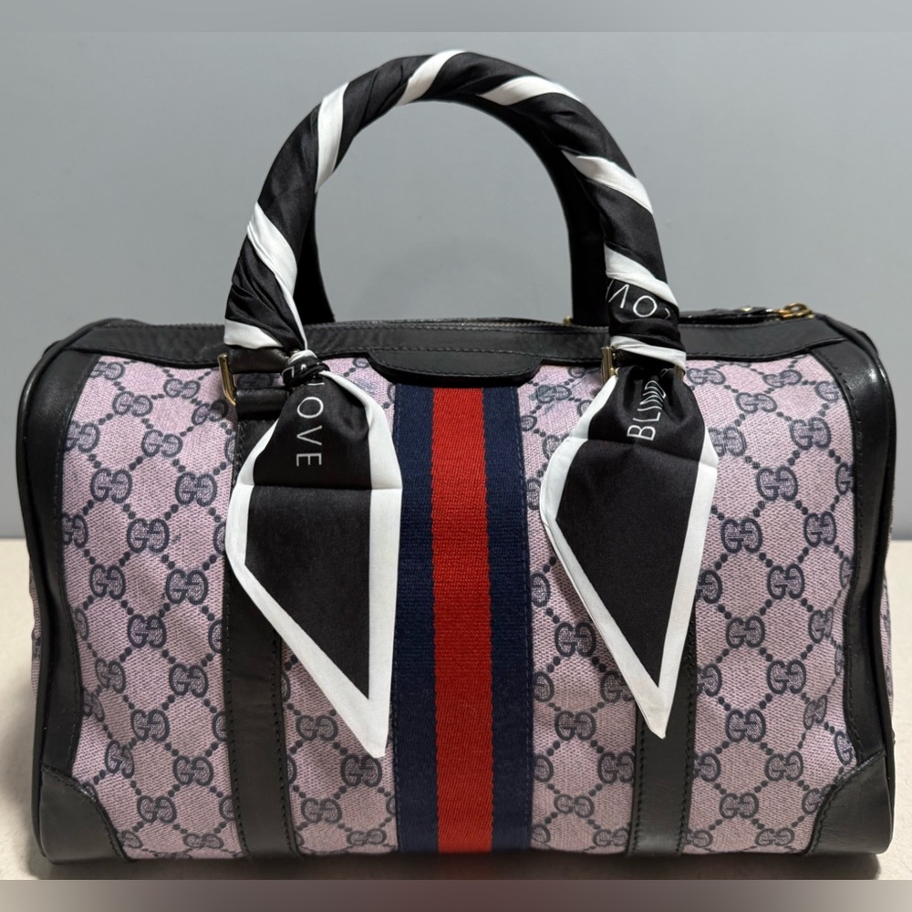 GUCCI GG Supreme Sherry Line Boston Bag